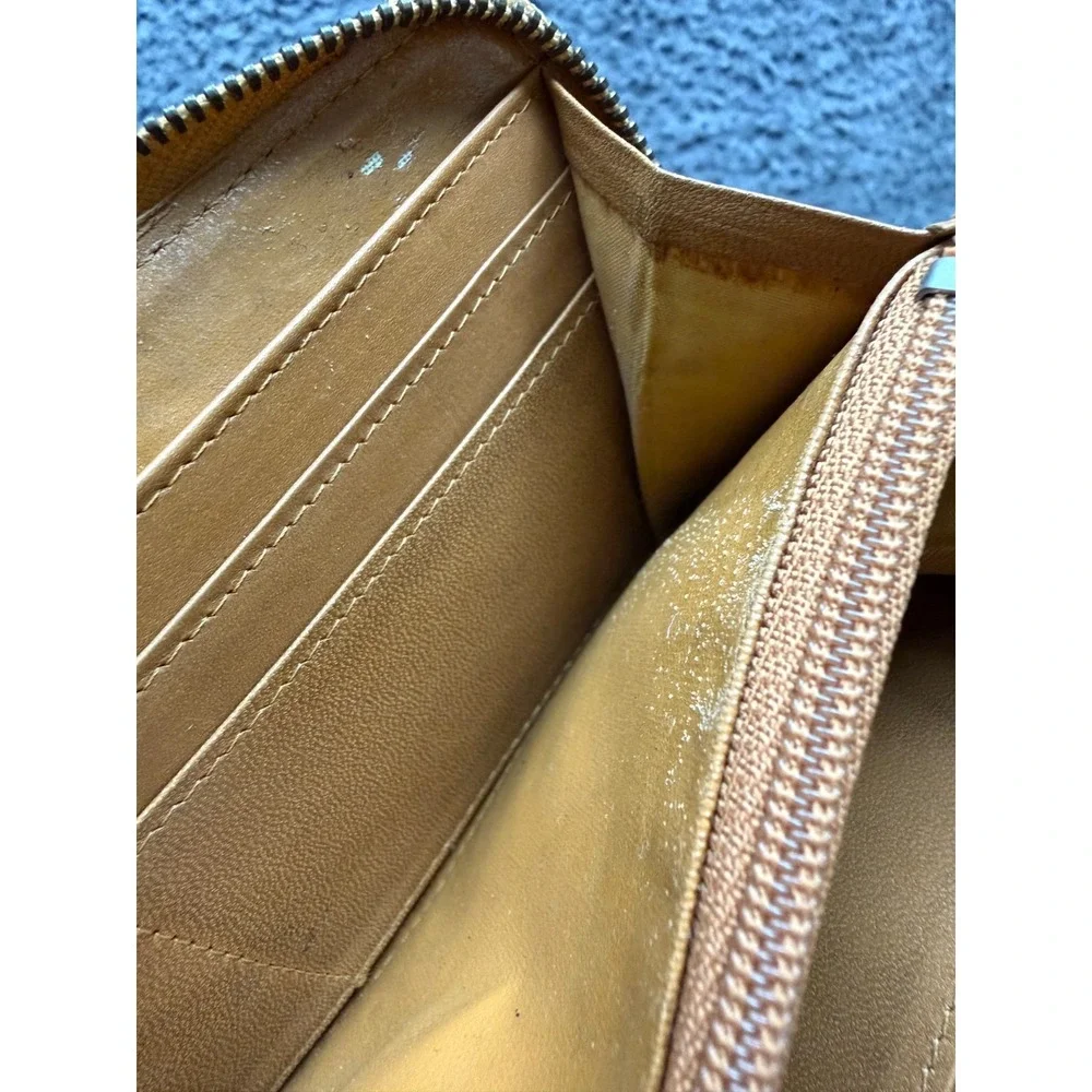 Vintage 70's 80's Christian Dior Pebbled Leather Zip-Around Continental Wallet
